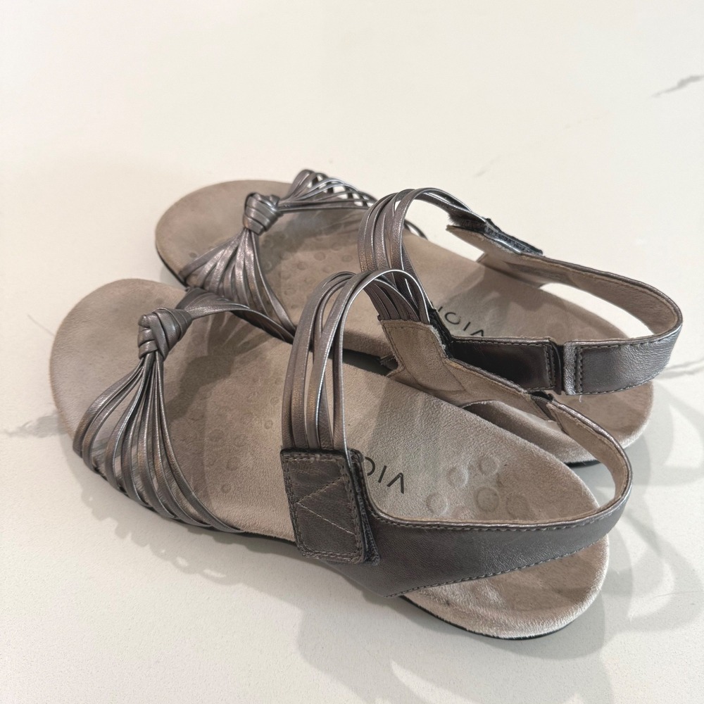 Vionic Talulah Metallic Silver Strappy Knot Comfort Sandals Women's Size‎ 7 - Picture 7 of 11